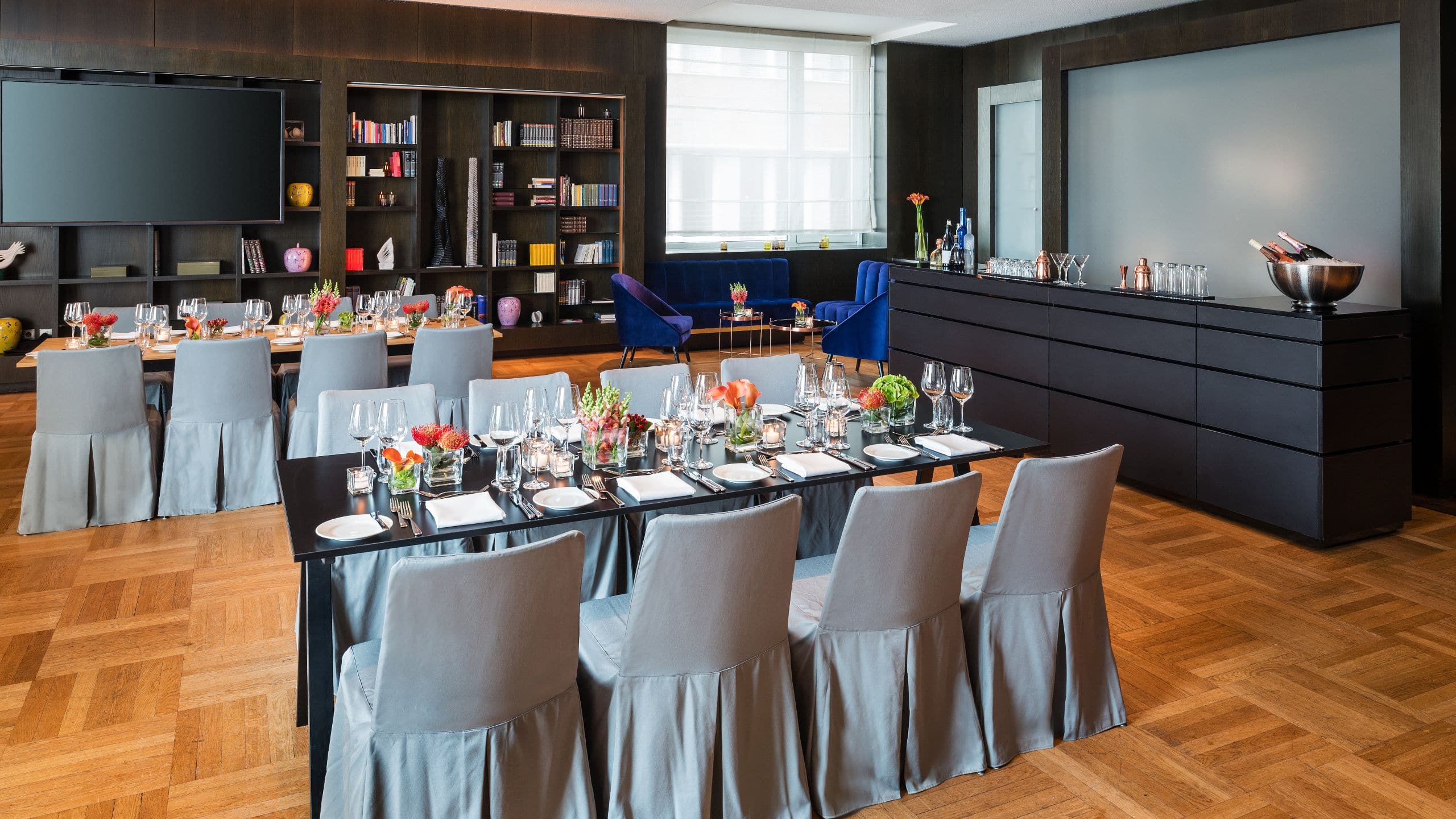 Library Dinner Set Up at Grand Hyatt Berlin