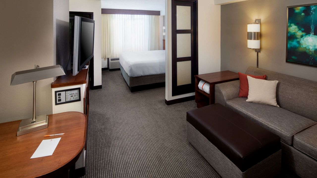 Ious Hotel Rooms In Charlotte Nc Hyatt Place Arrowood Ious Guestroom With King Bed And Sleeper Sofa At The Hyatt Place Charlotte Arrowood