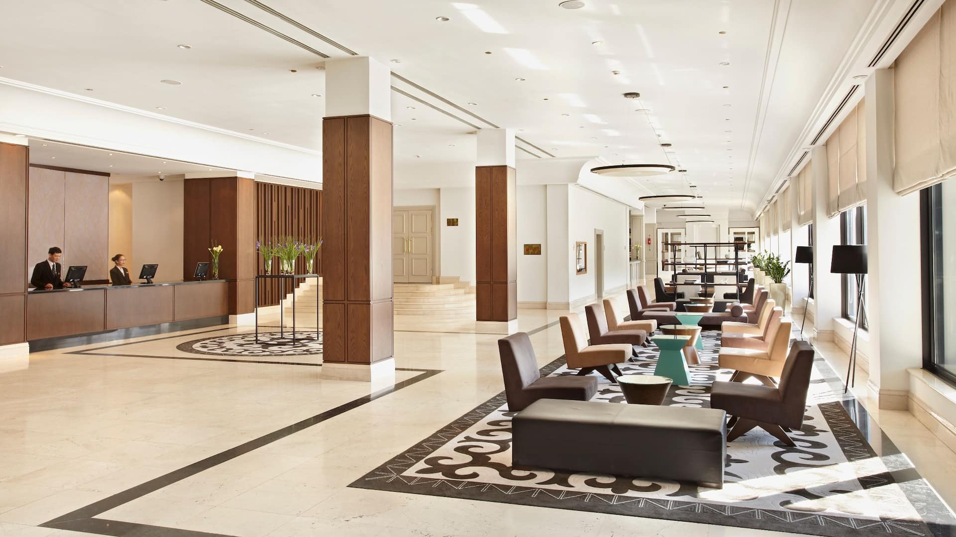 Hyatt Regency Bishkek Lobby with Sofas and Opera Lounge