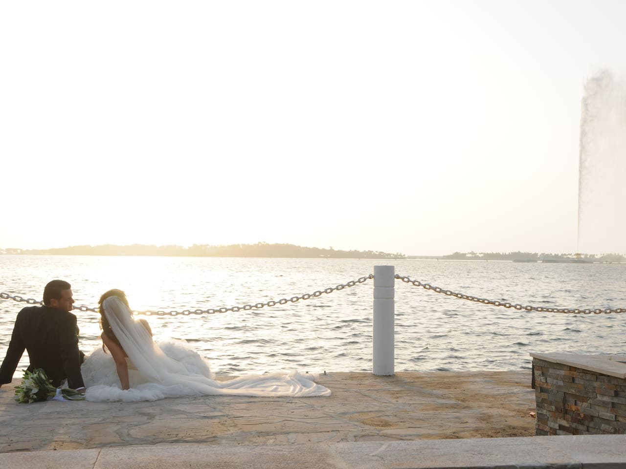 Bride and Groom Sunset
