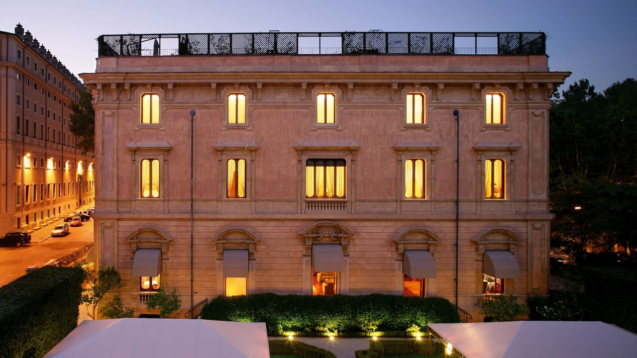 Night View of Hotel Exterior