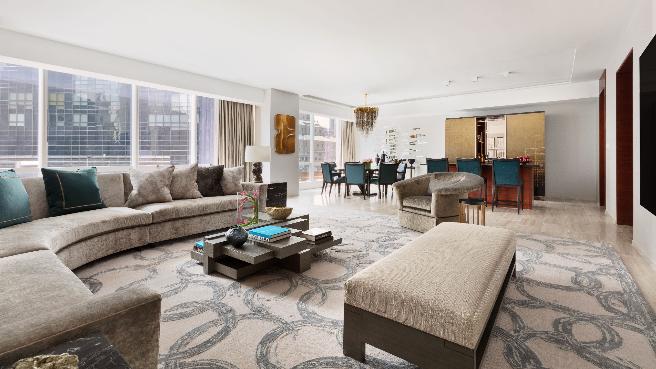 5 of 8 Modern artwork greets guests as they enter the Royal Suite hallway