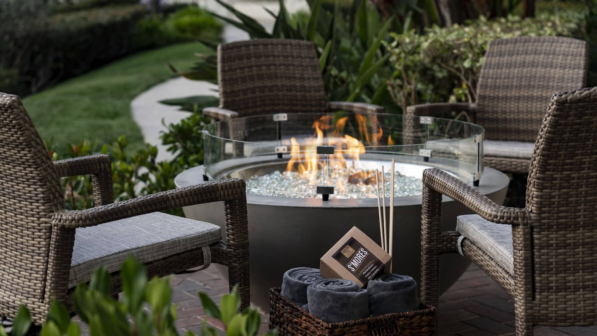 3 of 4 Hyatt Regency Huntington Beach Resort and Spa Firepit Detail Amenities