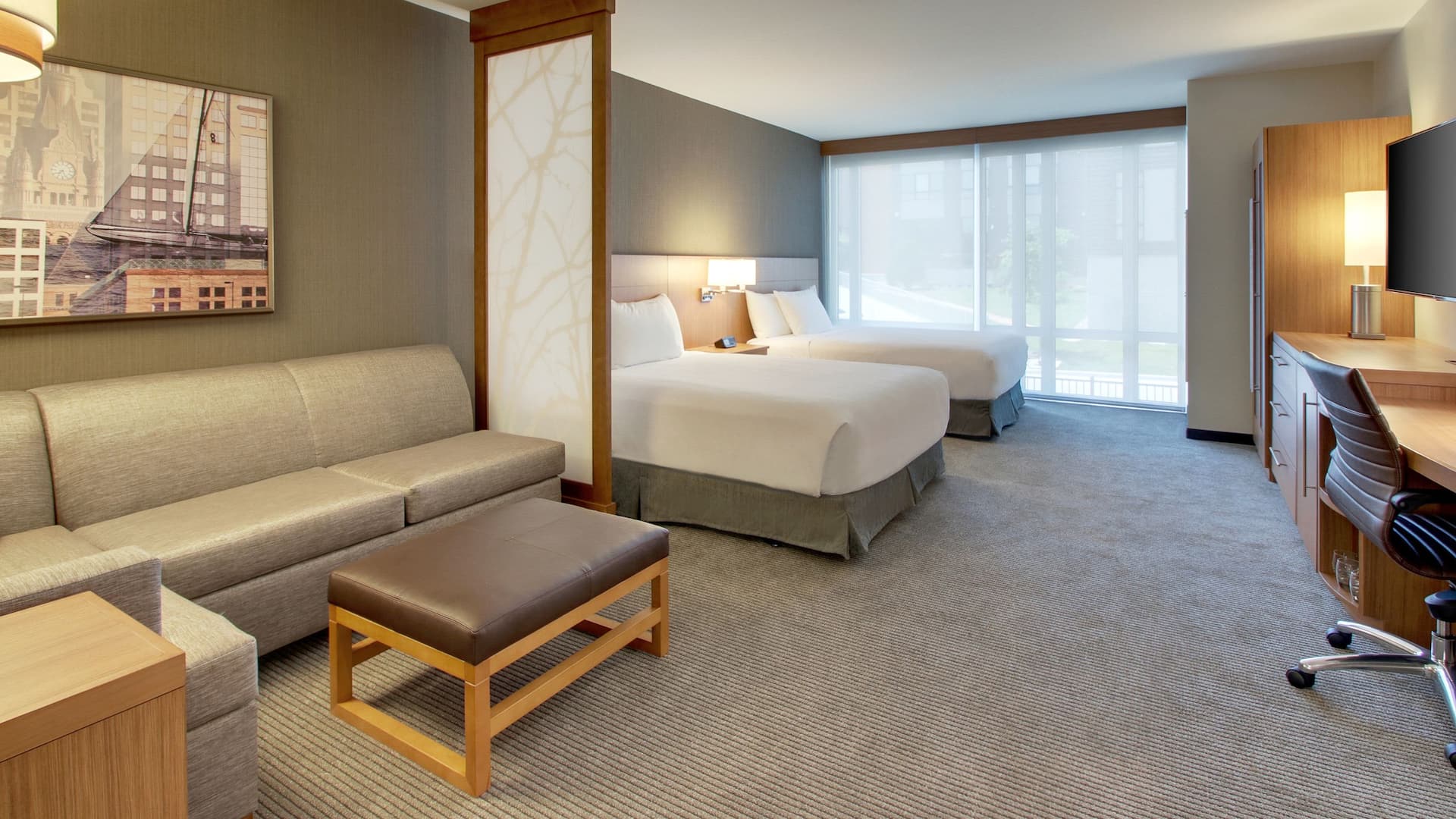 1 of 5 Hyatt Place Milwaukee Downtown Accessible Two Queen Studio Suite