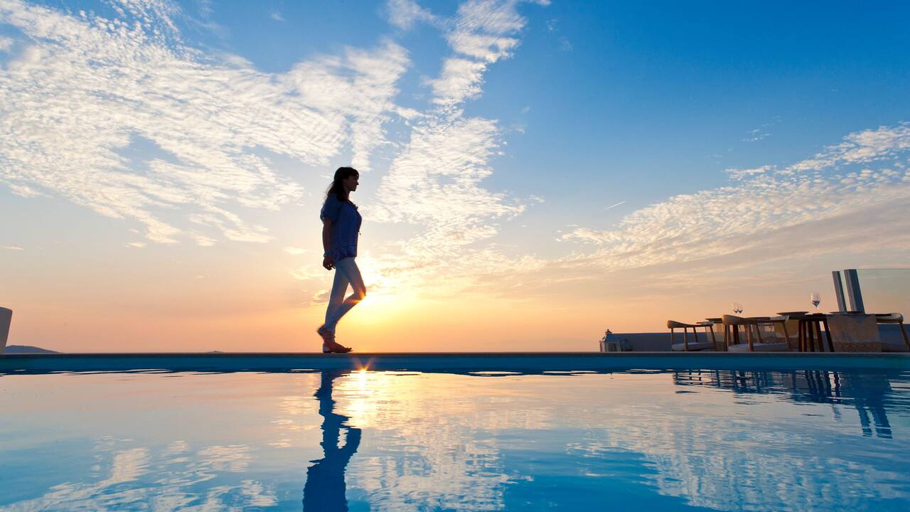 Pool at sunset