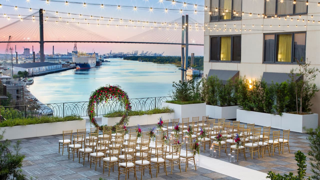 Hyatt Regency Savannah Outdoor Terrace Wedding