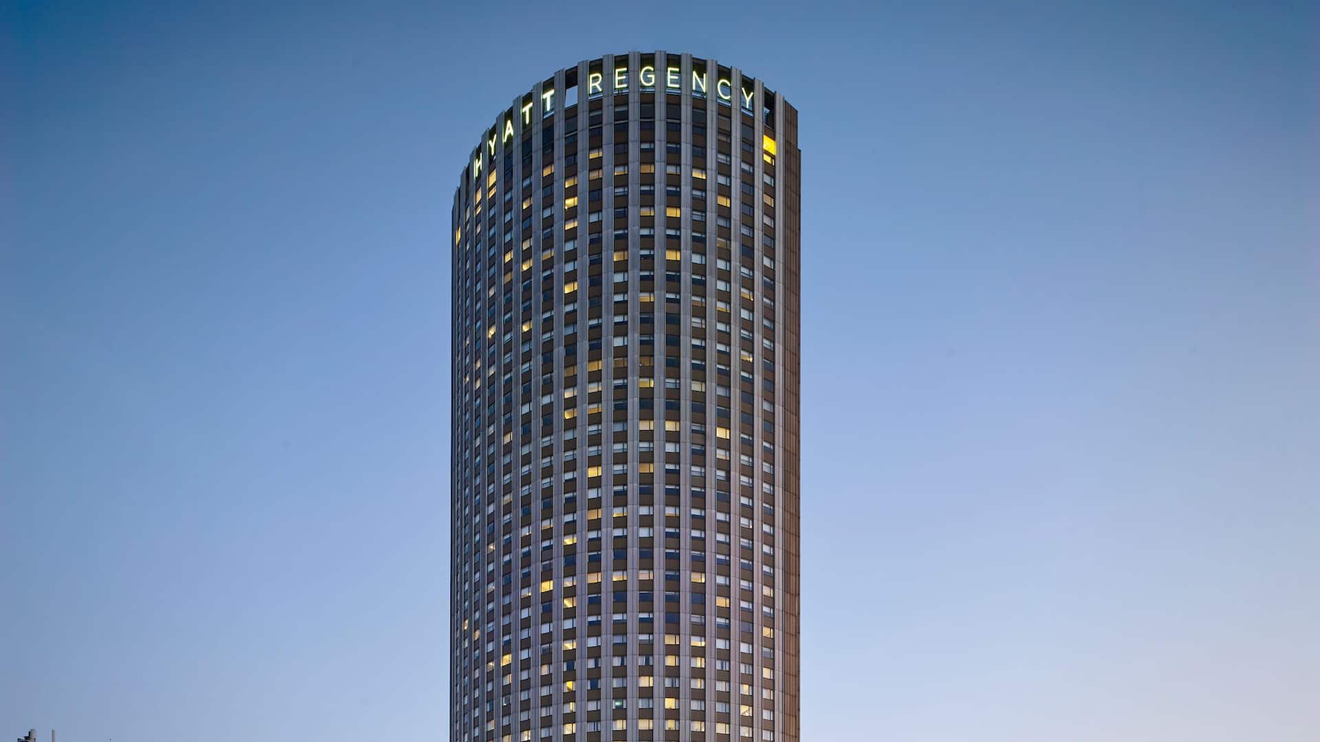 Hyatt Regency Paris Étoile Facade Nighttime