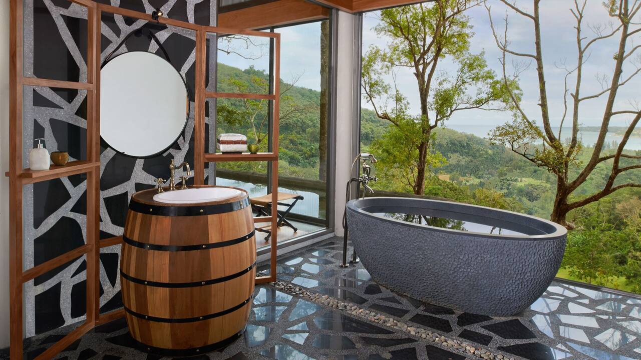 Tent pool villa bathroom