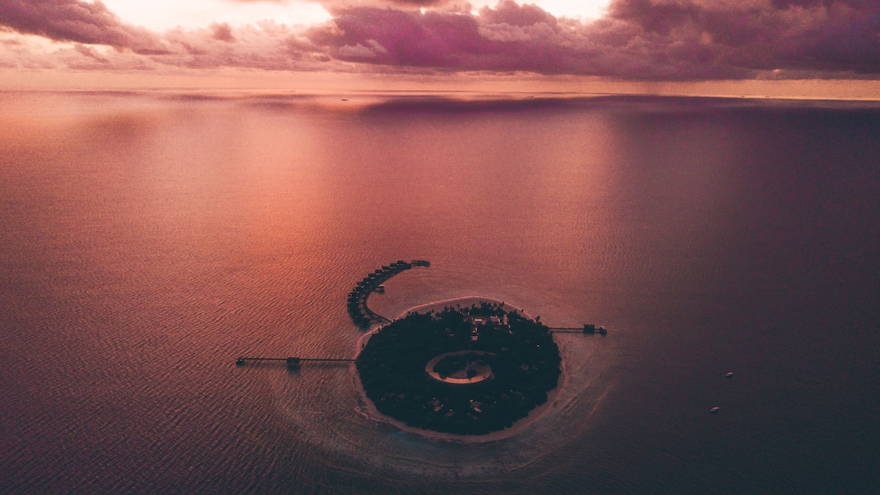 Park Hyatt Maldives Aerial Sunset View