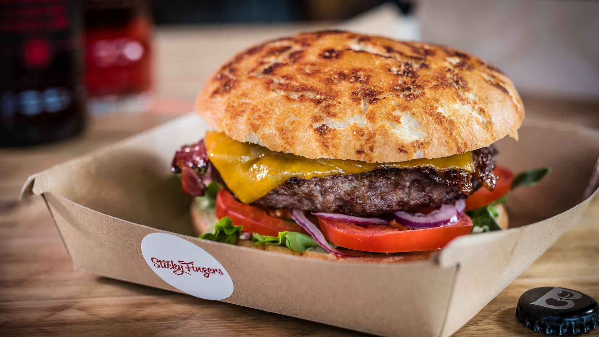 Burger at Sticky Fingers Restaurant at Hyatt Regency Cologne