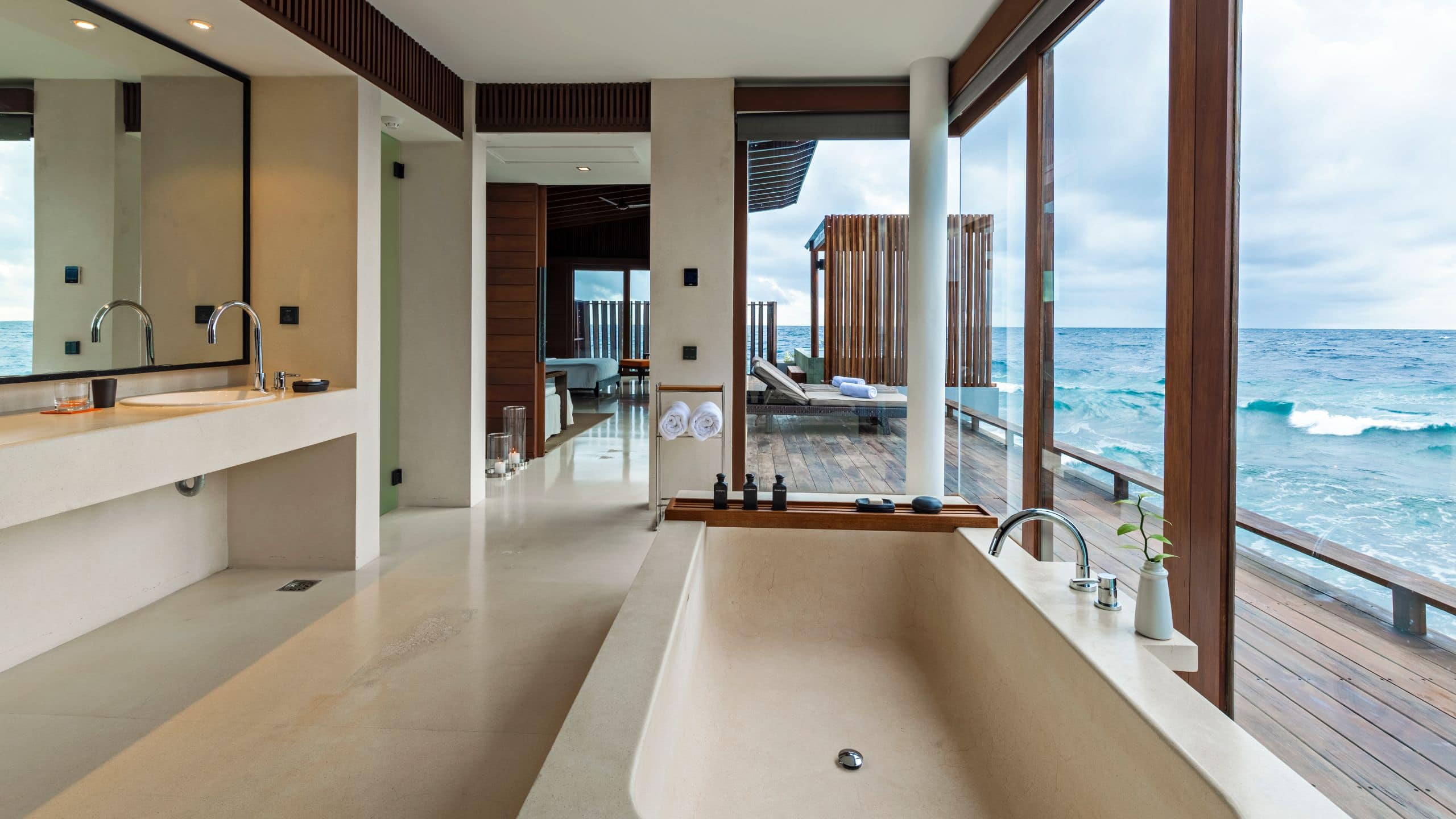 4 of 5 Park Hyatt Maldives Hadahaa Park Sunset Ocean Pool Villa Bathroom