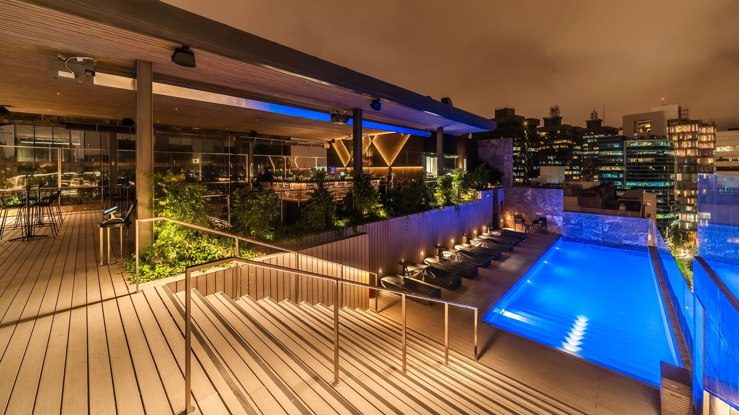 Hyatt Centric San Isidro Lima Pool Night