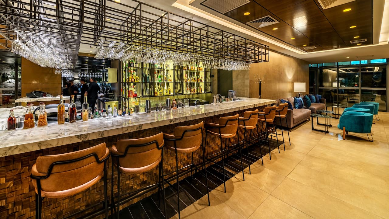 lobby bar in hotel in santiago