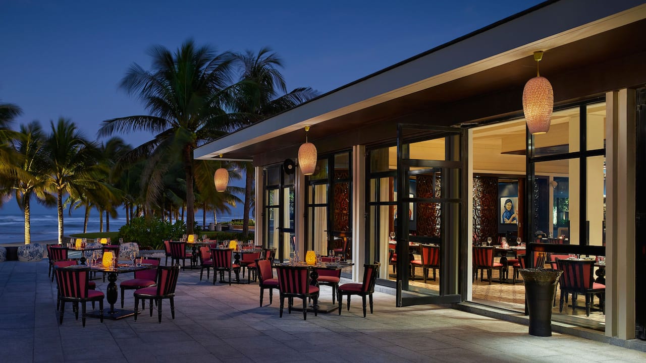 Beach House Restaurant Hyatt Regency Danang with Sea and Son Tra Peninsula View