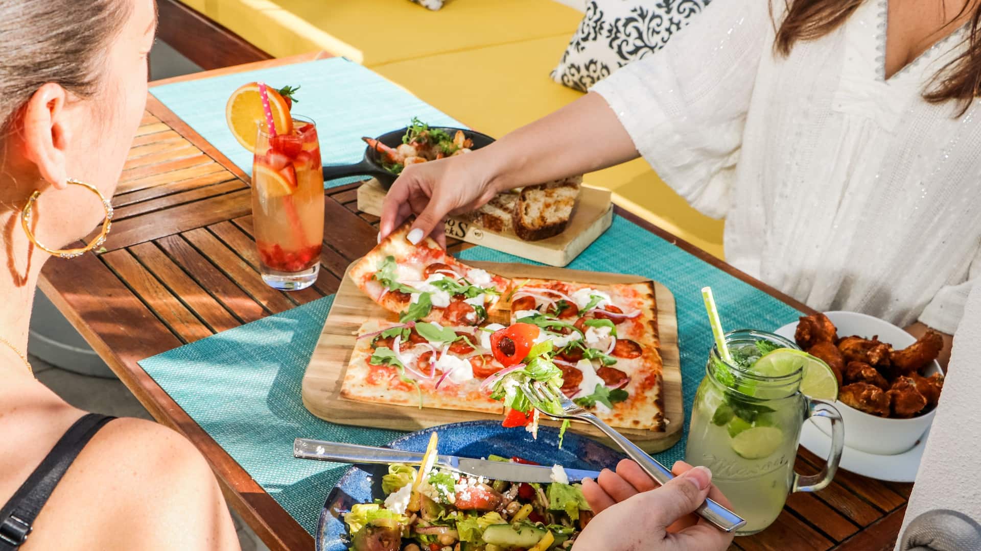 2 of 4 Hyatt Centric South Beach Miami Deck Sixteen Pizza and Salad