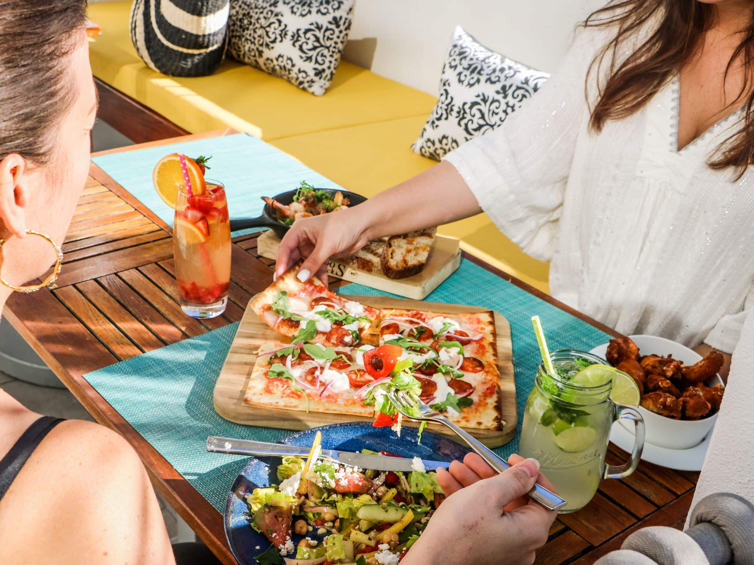 Hyatt Centric South Beach Miami Deck Sixteen Pizza and Salad