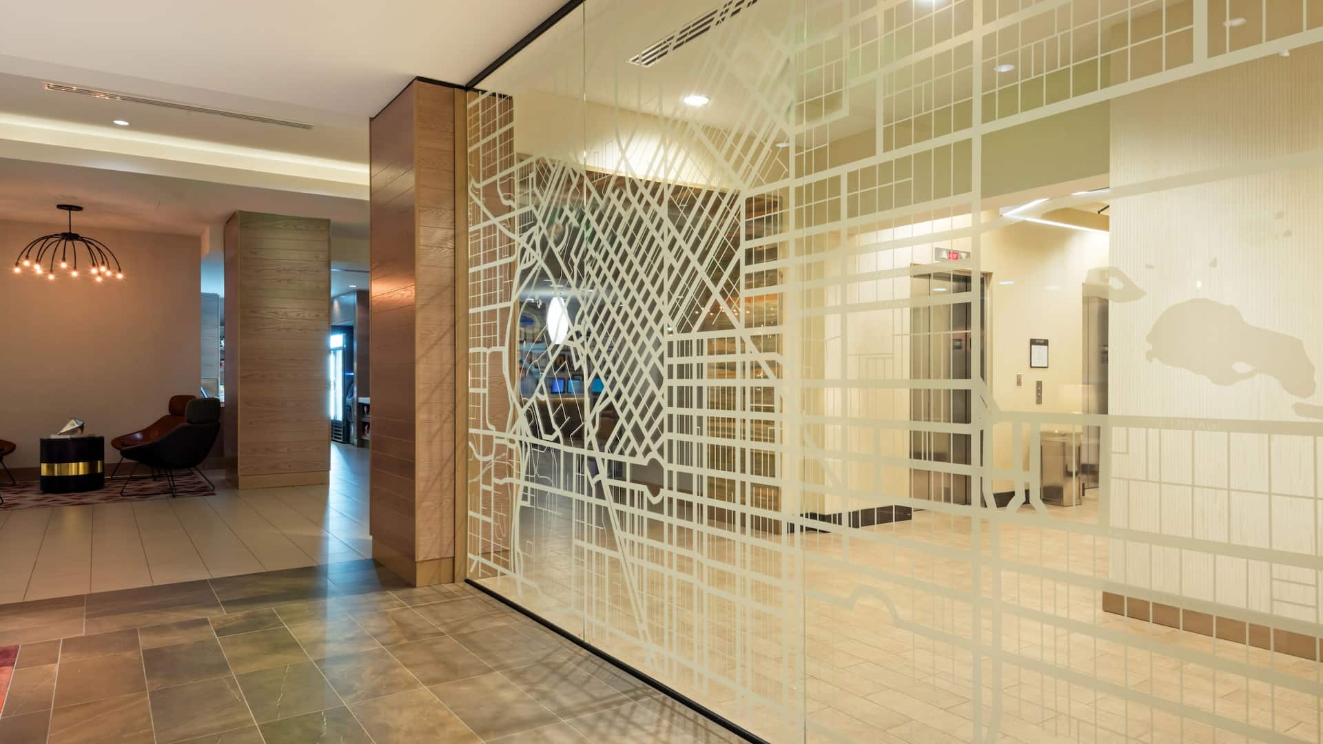 Hyatt Place Denver/Downtown Lobby Art Glass Wall