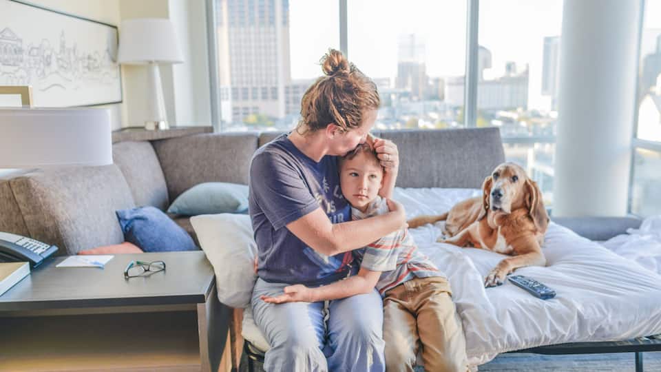 Family on Pull Out Couch