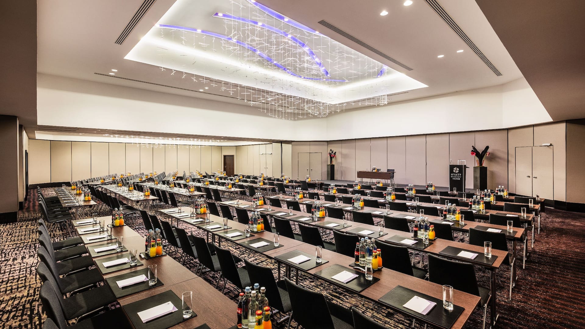 Conference seating in the ballroom of the Hyatt Regency Cologne
