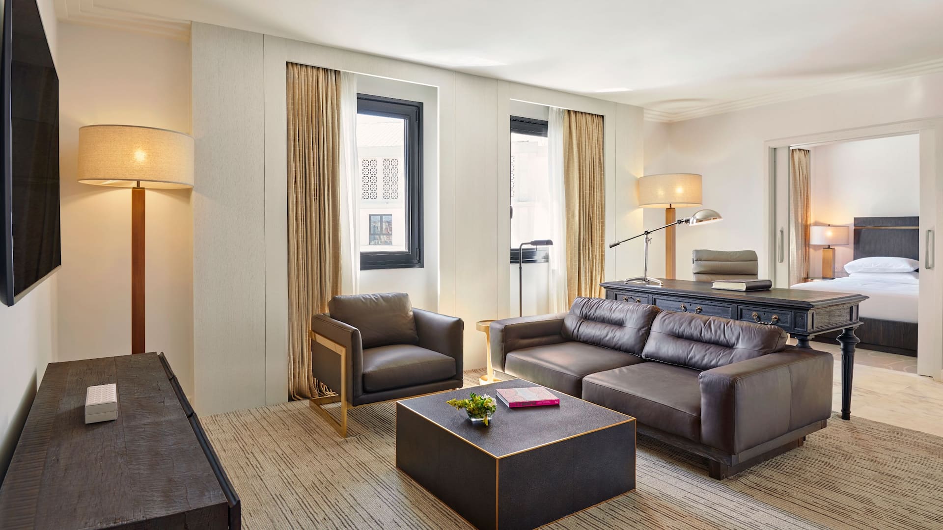 Chic living room in the Executive Suite at Hyatt Regency Addis Ababa, offering modern design and comfortable seating.