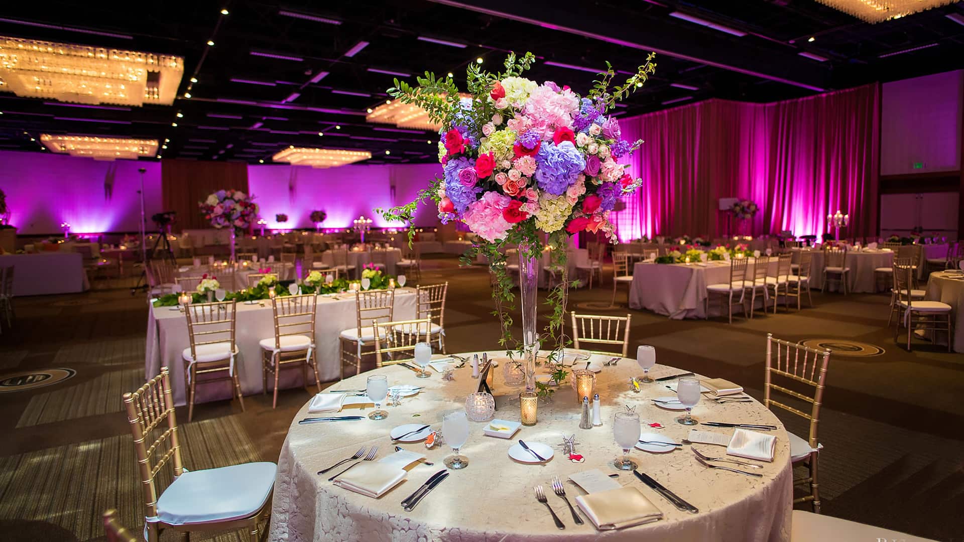 Hyatt Regency Houston Wedding Tall Centerpiece