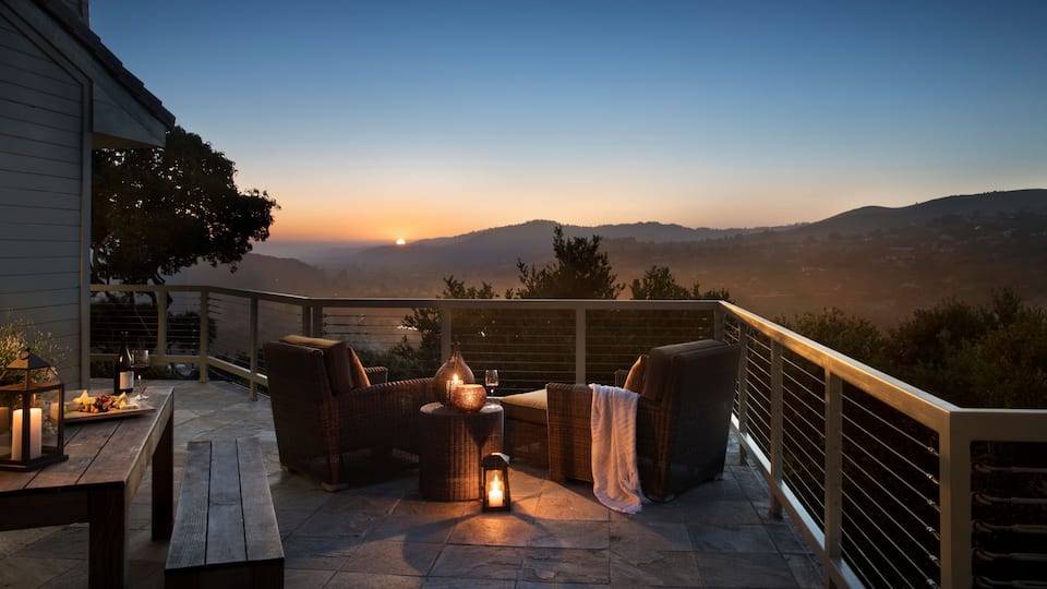 Carmel Valley Ranch Suite Deck at Night