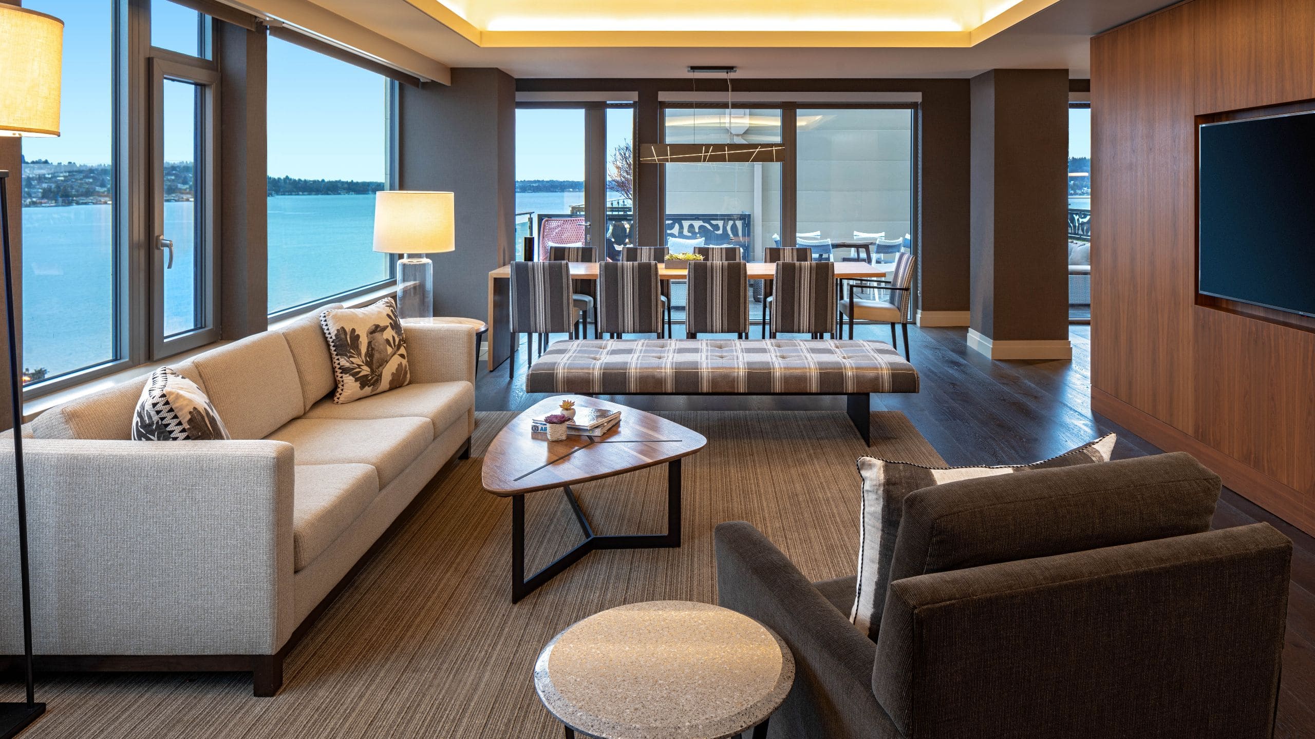Presidential Suite Living Room Hyatt Regency Lake Washington at Seattle’s Southport