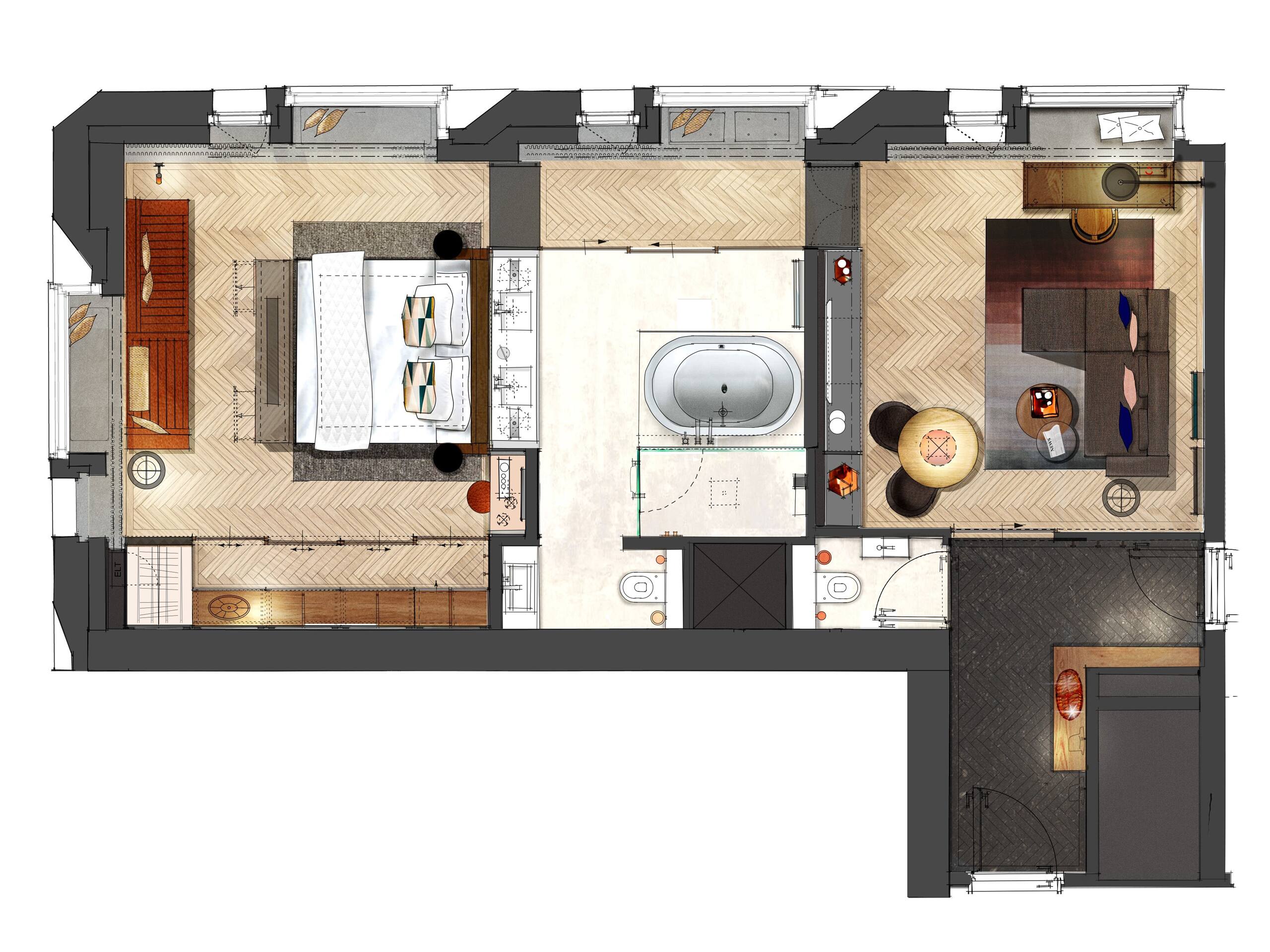 Andaz Munich Schwabinger Tor Floorplan Suite