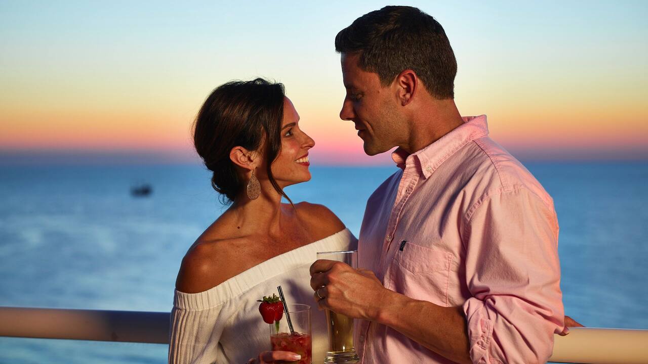 Sunset Swim Couple