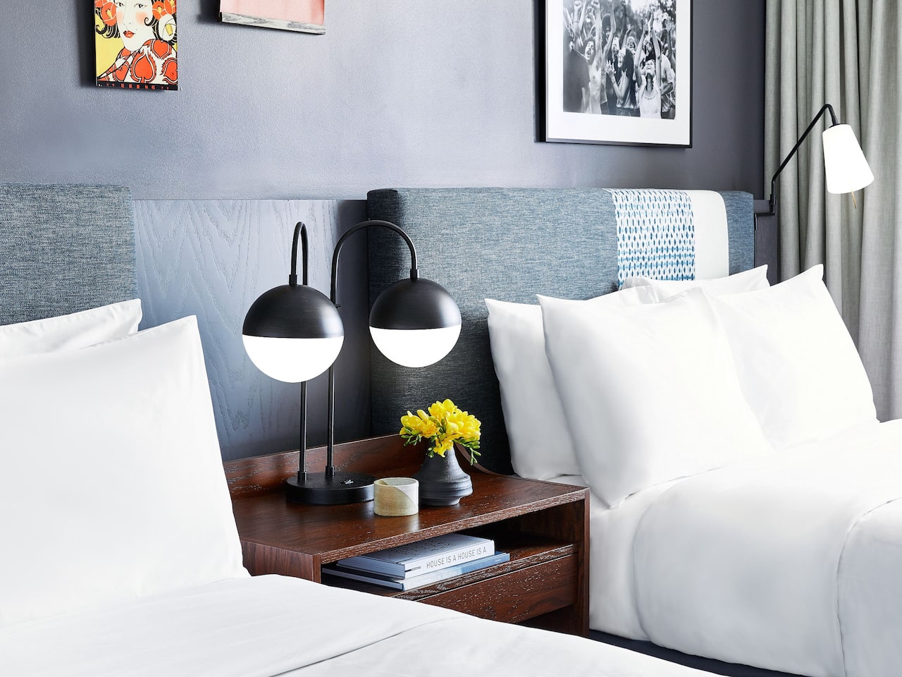 Two Double Beds guestroom with cushioned headboards