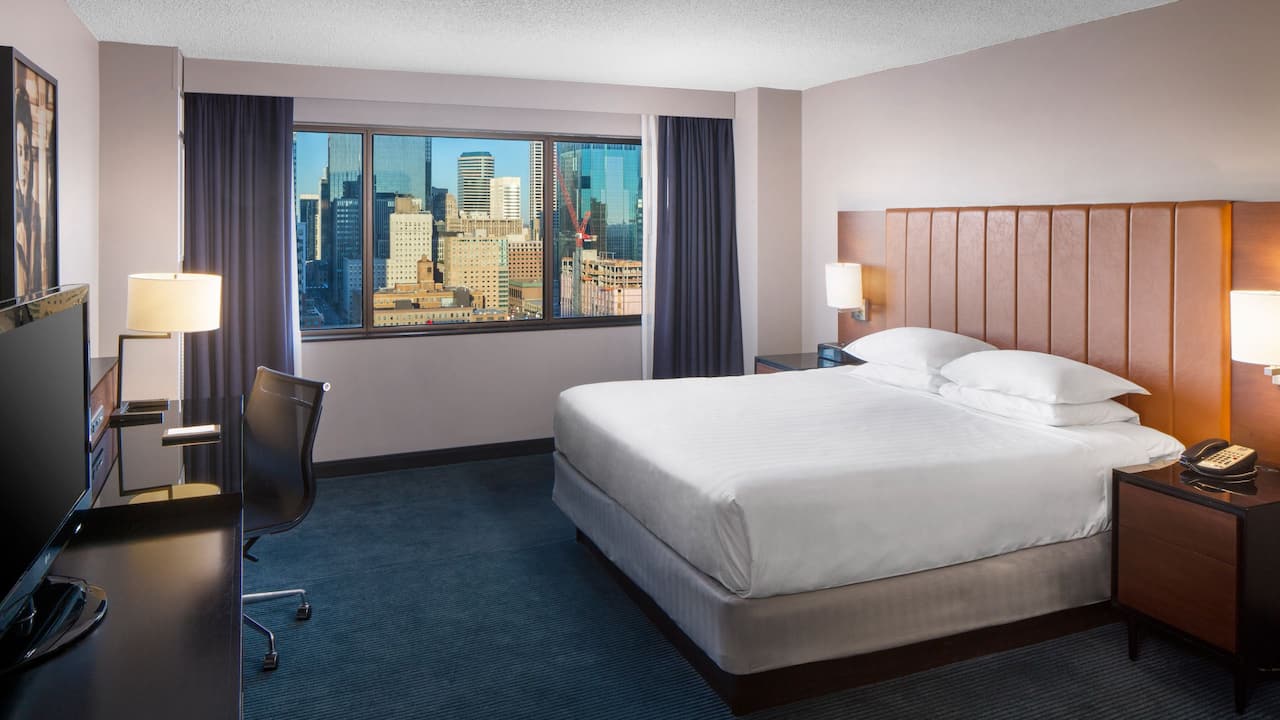 Hotel room with a view of Nicollet Mall in Minneapolis