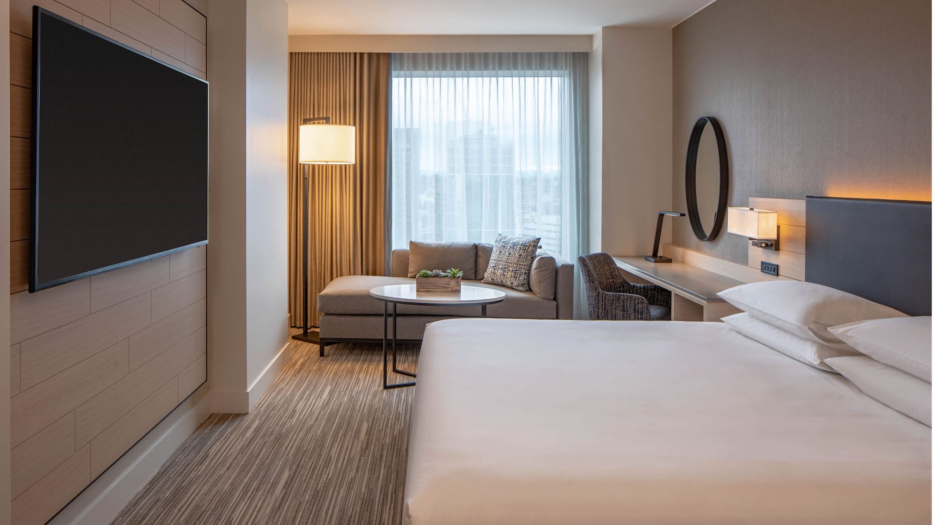 Hyatt Regency Seattle King Guestroom Shades Closed