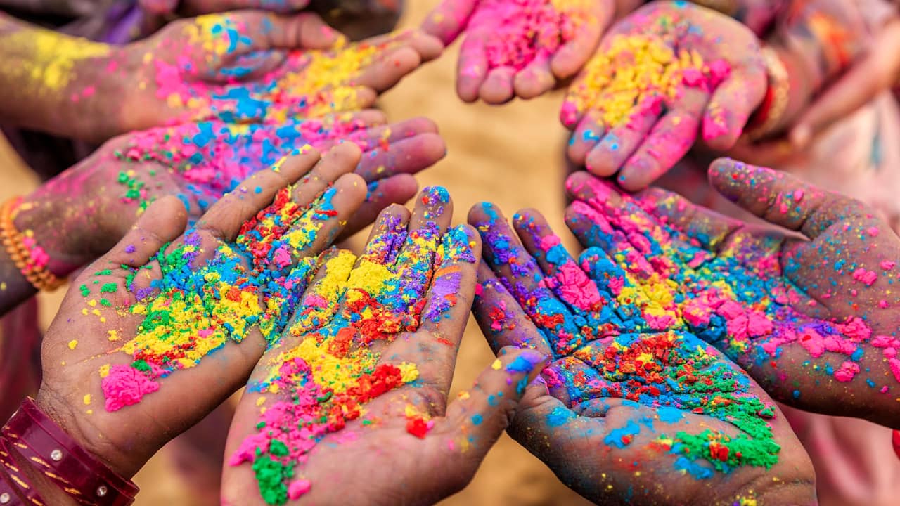 Hyatt Hyderabad | Powdered Hands at a Holi Festival