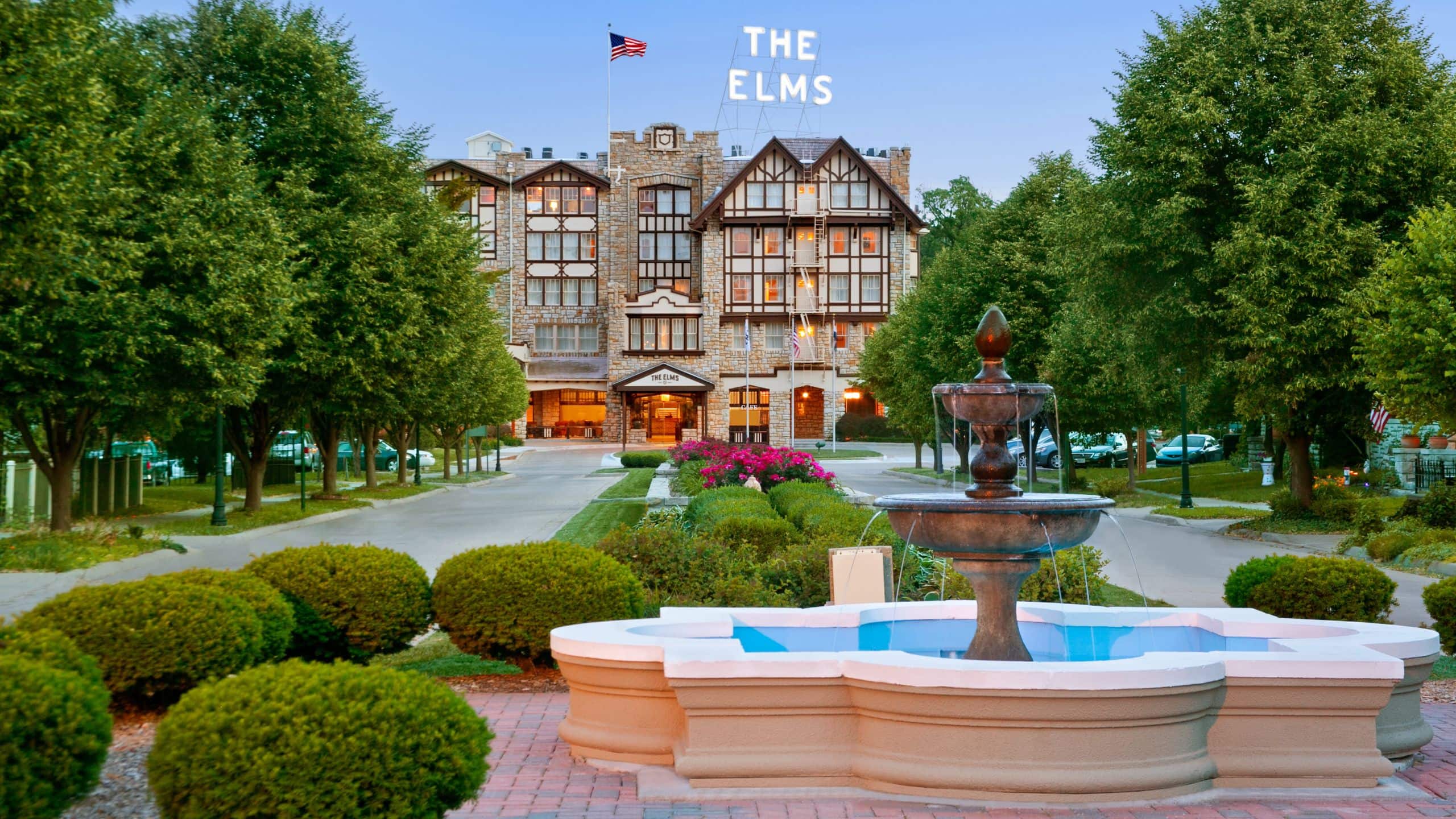 The Elms Hotel & Spa Front Drive Fountain