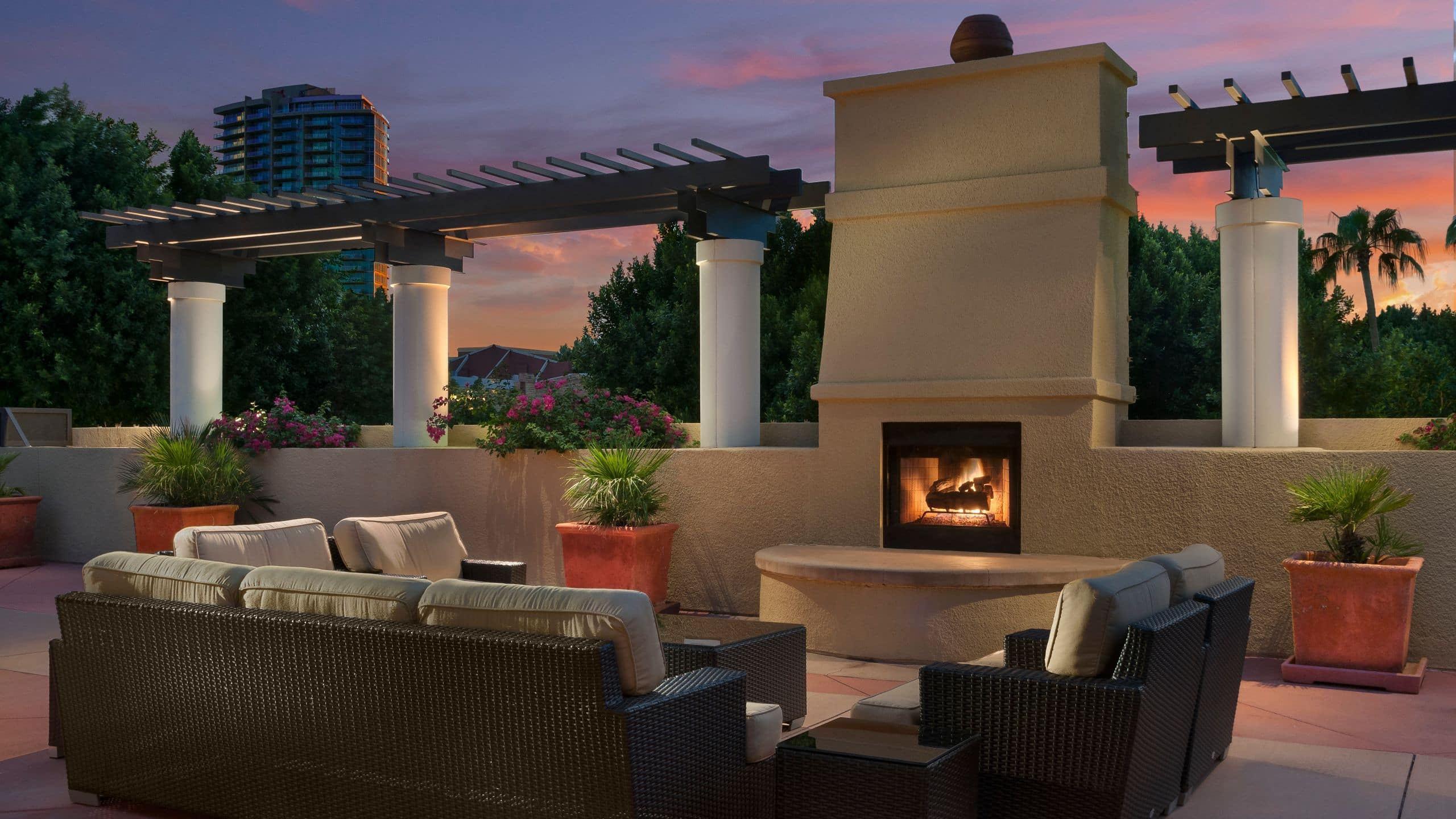 Tempe Mission Palms Fireplace Sitting Area