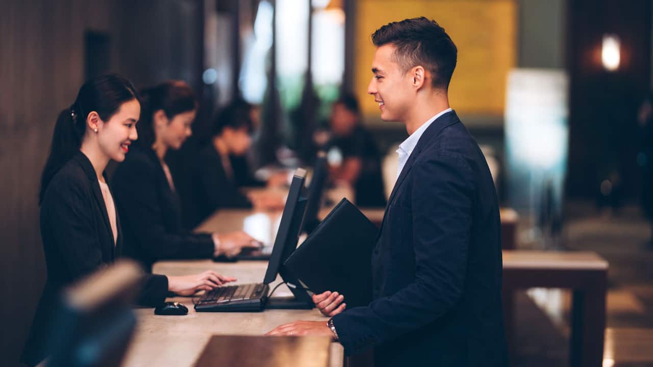 Hotel Lobby Check-in