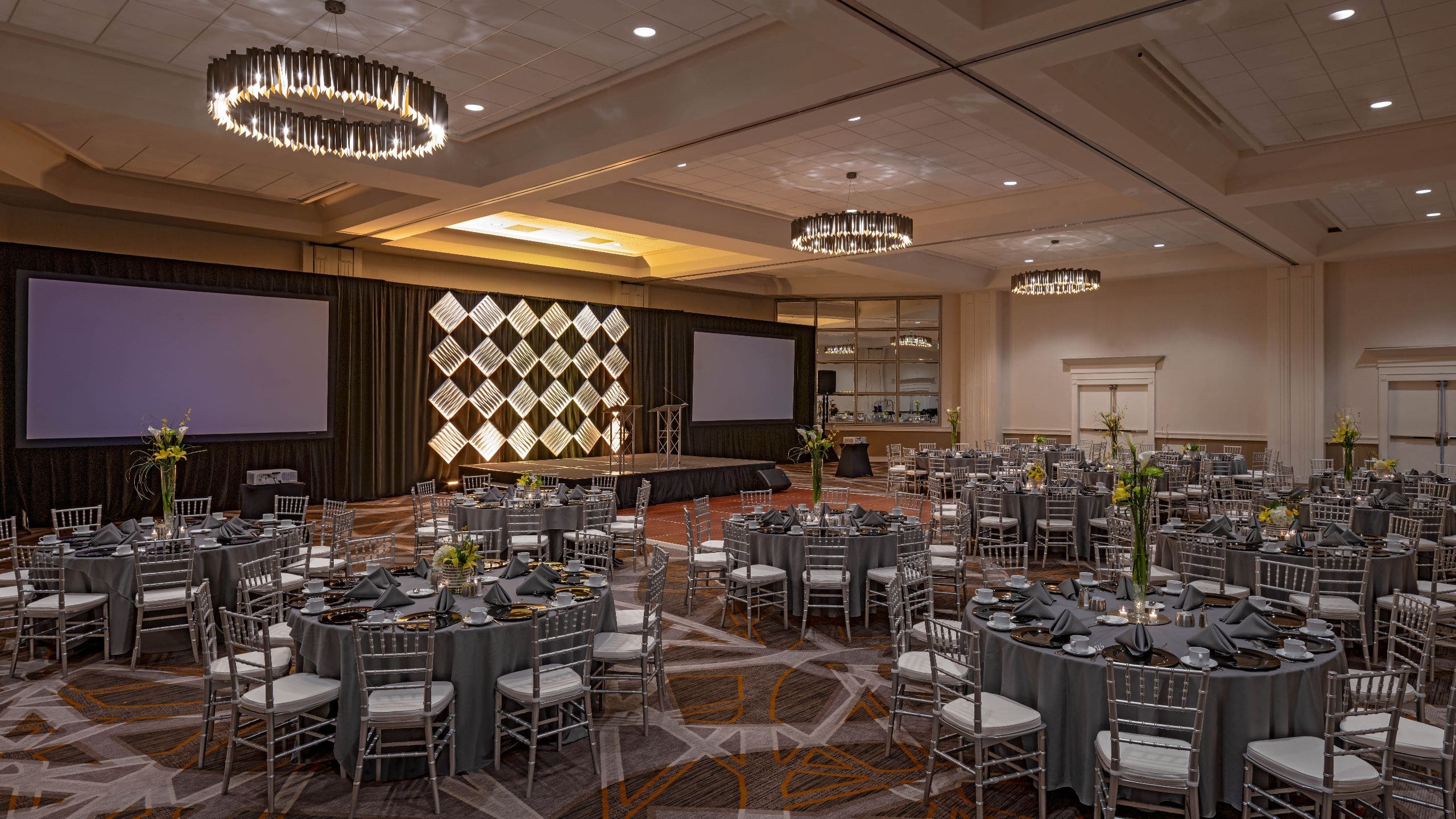 Hyatt Regency Denver Tech Center Ballroom Social Banquet Setup