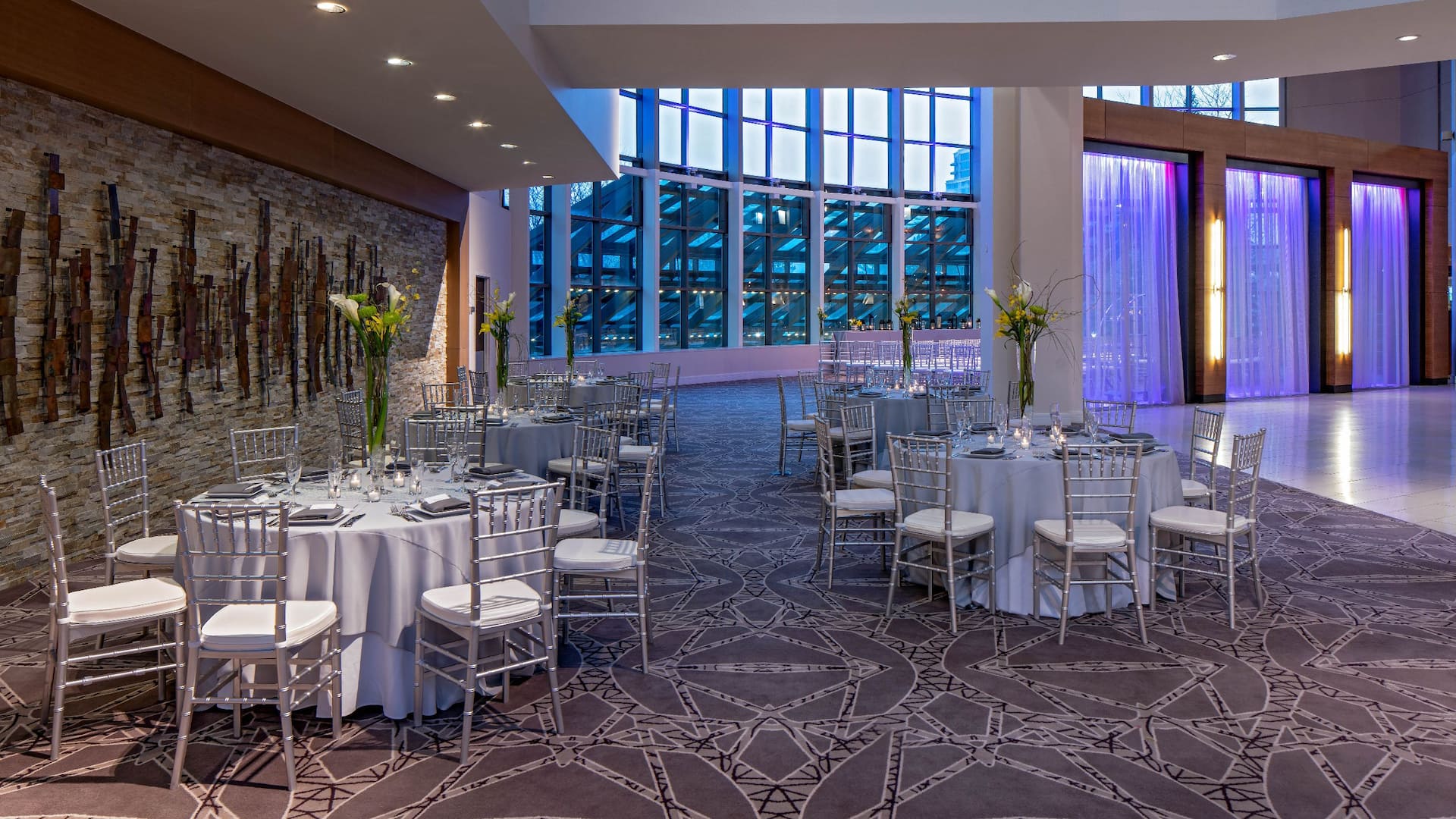 Hyatt Regency Denver Tech Center Wedding Banquet Setup with Lights