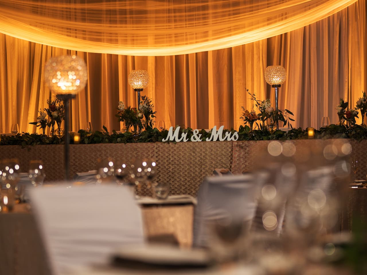 Central Station Grand Ballroom Wedding Reception Head Table