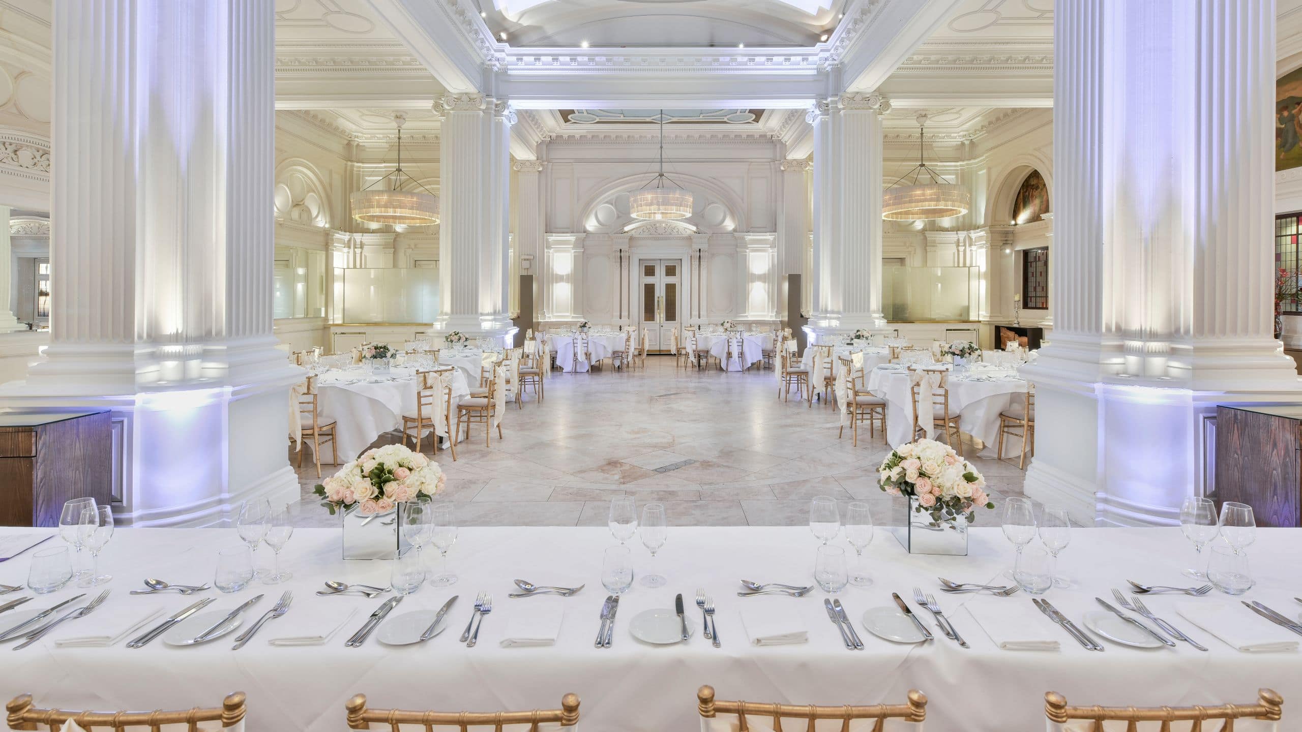 Andaz London Liverpool Street Ballroom Wedding Setup