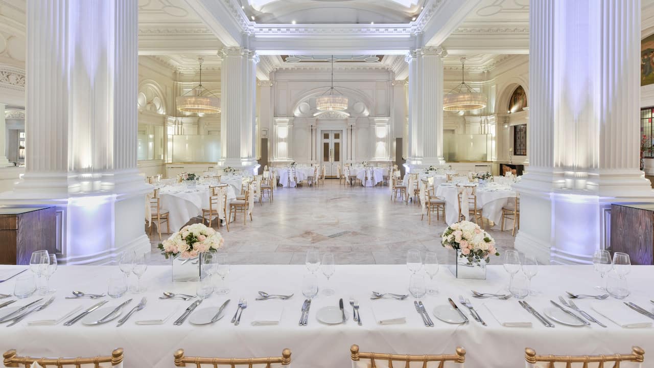 Wedding set up in 1901 Ballroom at Andaz London Liverpool Street