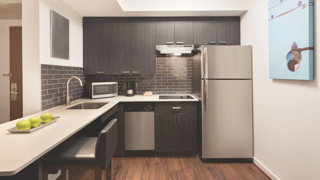 Accessible kitchen in room at Hyatt House Boston / Burlington