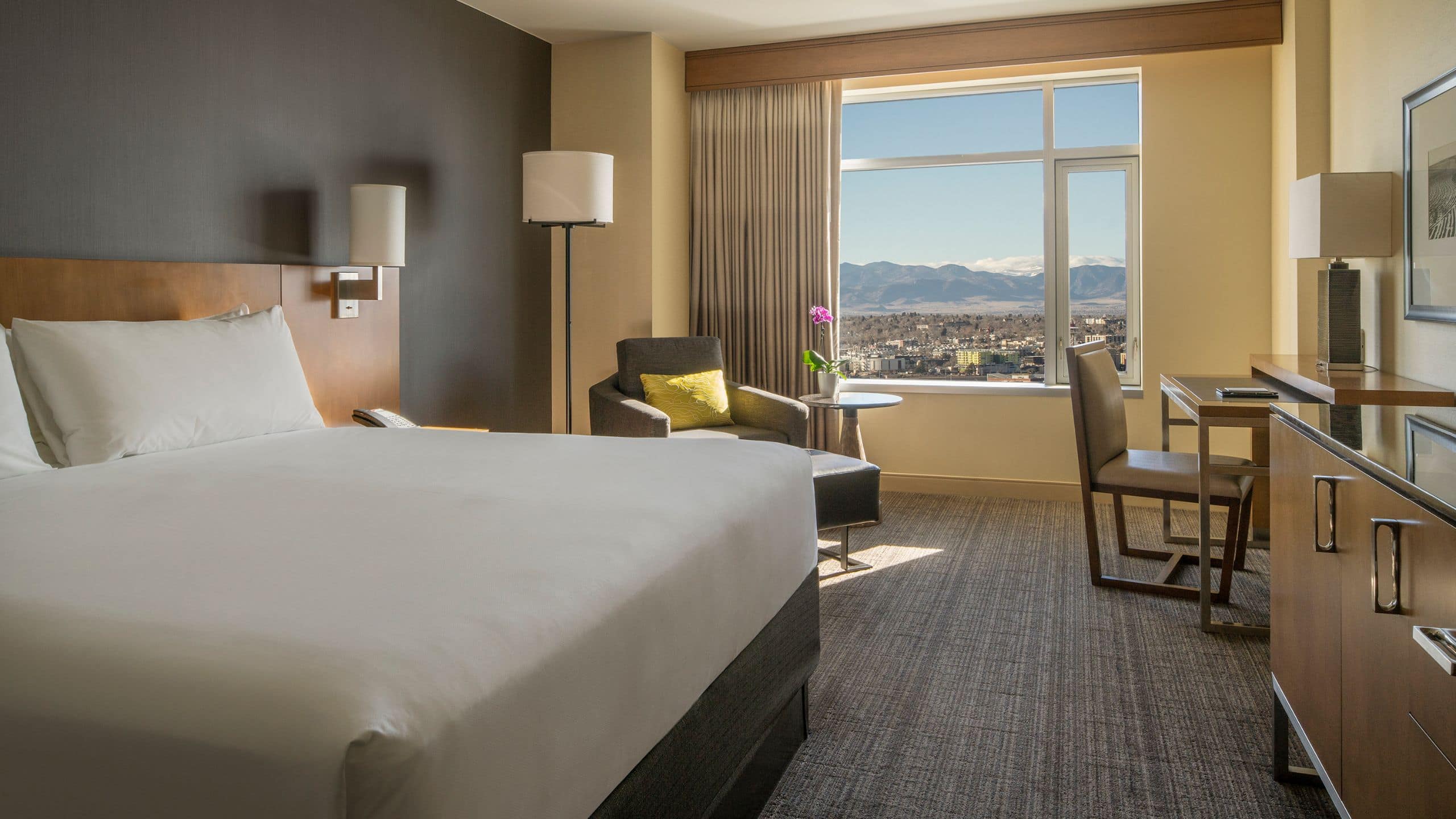 Downtown Denver hotel room with mountain view at Hyatt Regency Denver