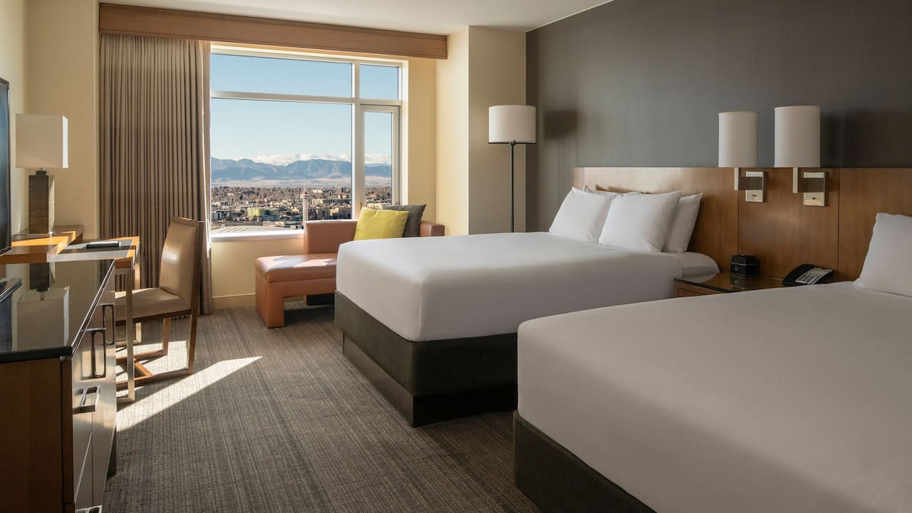 Downtown Denver hotel room with mountain view at Hyatt Regency Denver