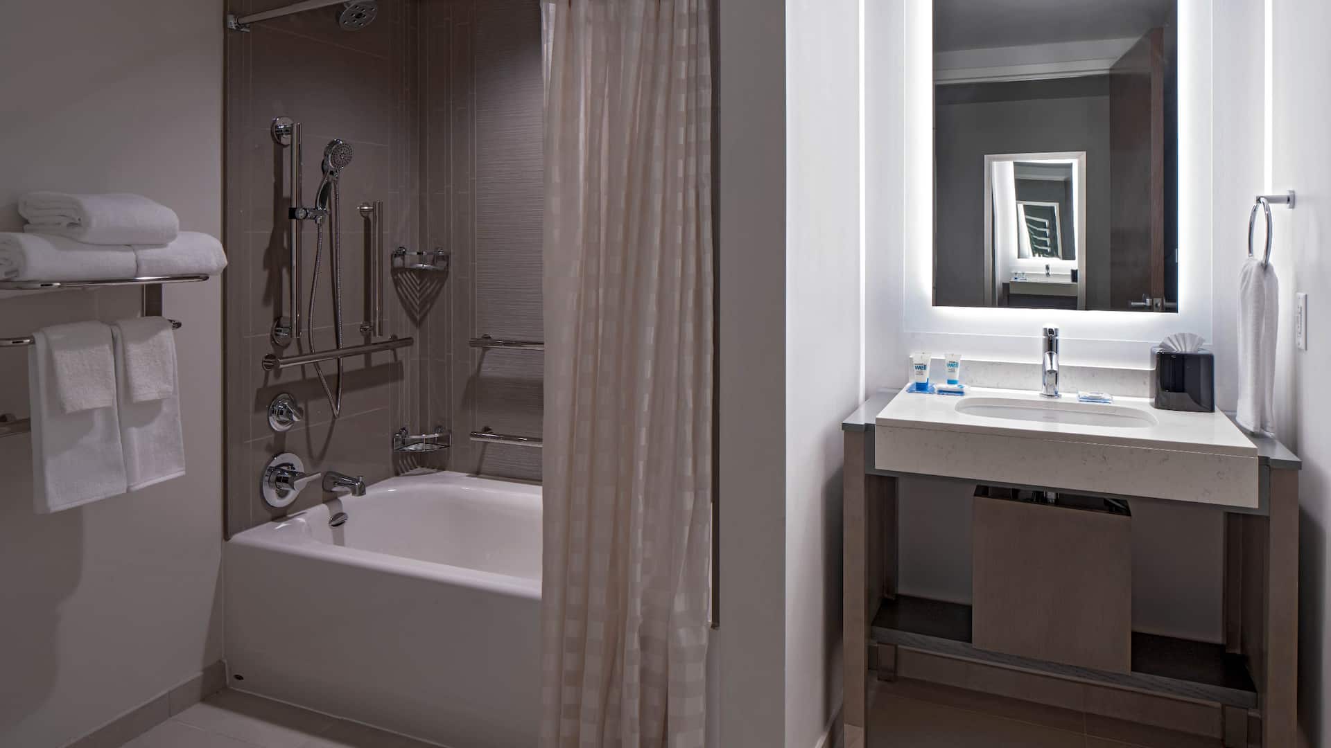 2 of 3 Hyatt House Indianapolis / Downtown ADA Bathroom