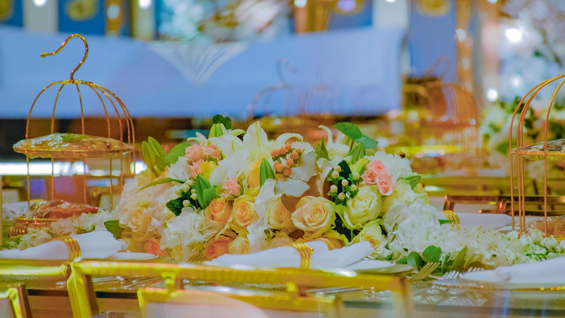 Grand Hyatt Doha Hotel & Villas Wedding Ballroom Setup Flowers
