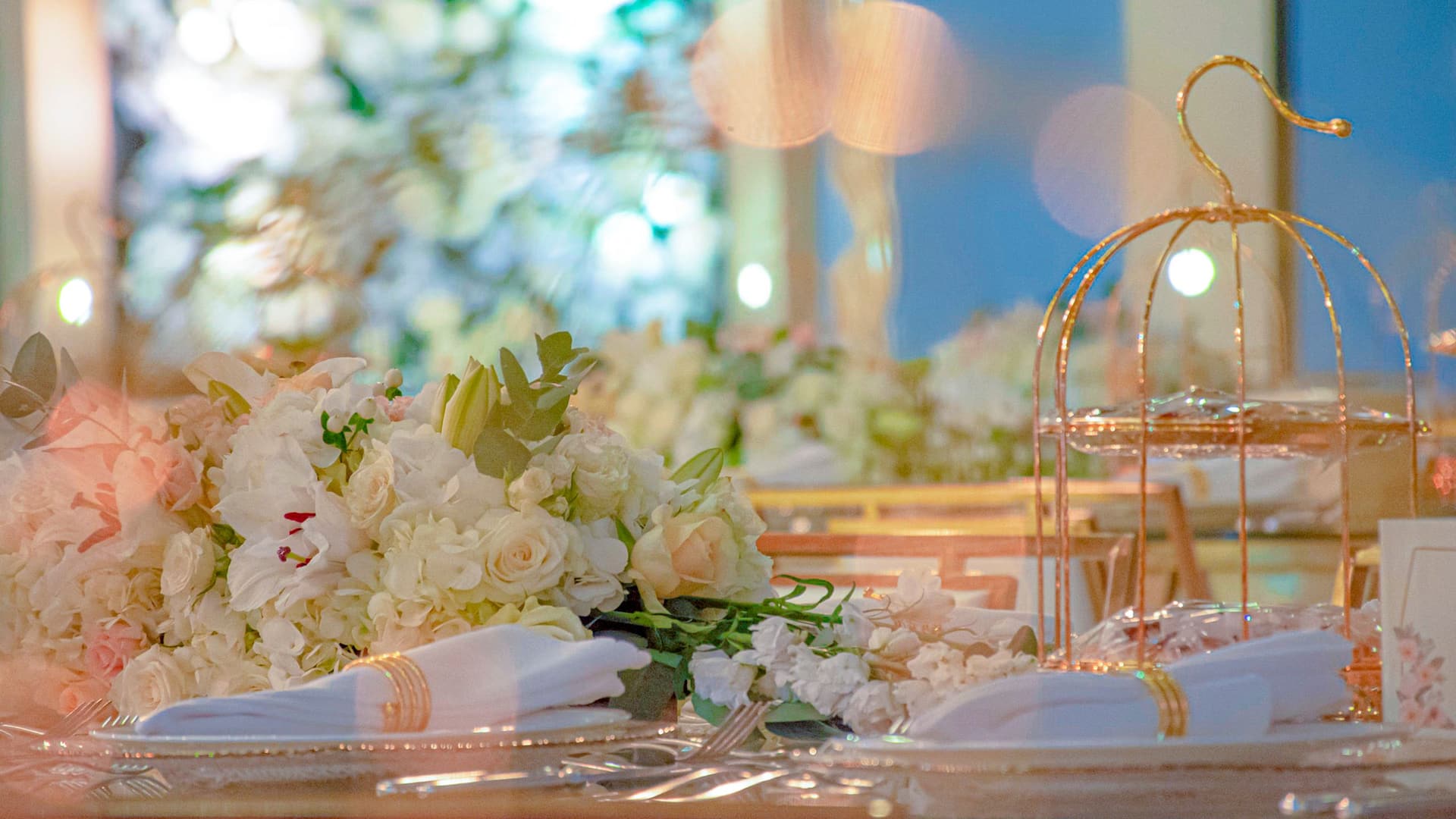 Grand Hyatt Doha Hotel & Villas Wedding Ballroom Setup Flowers