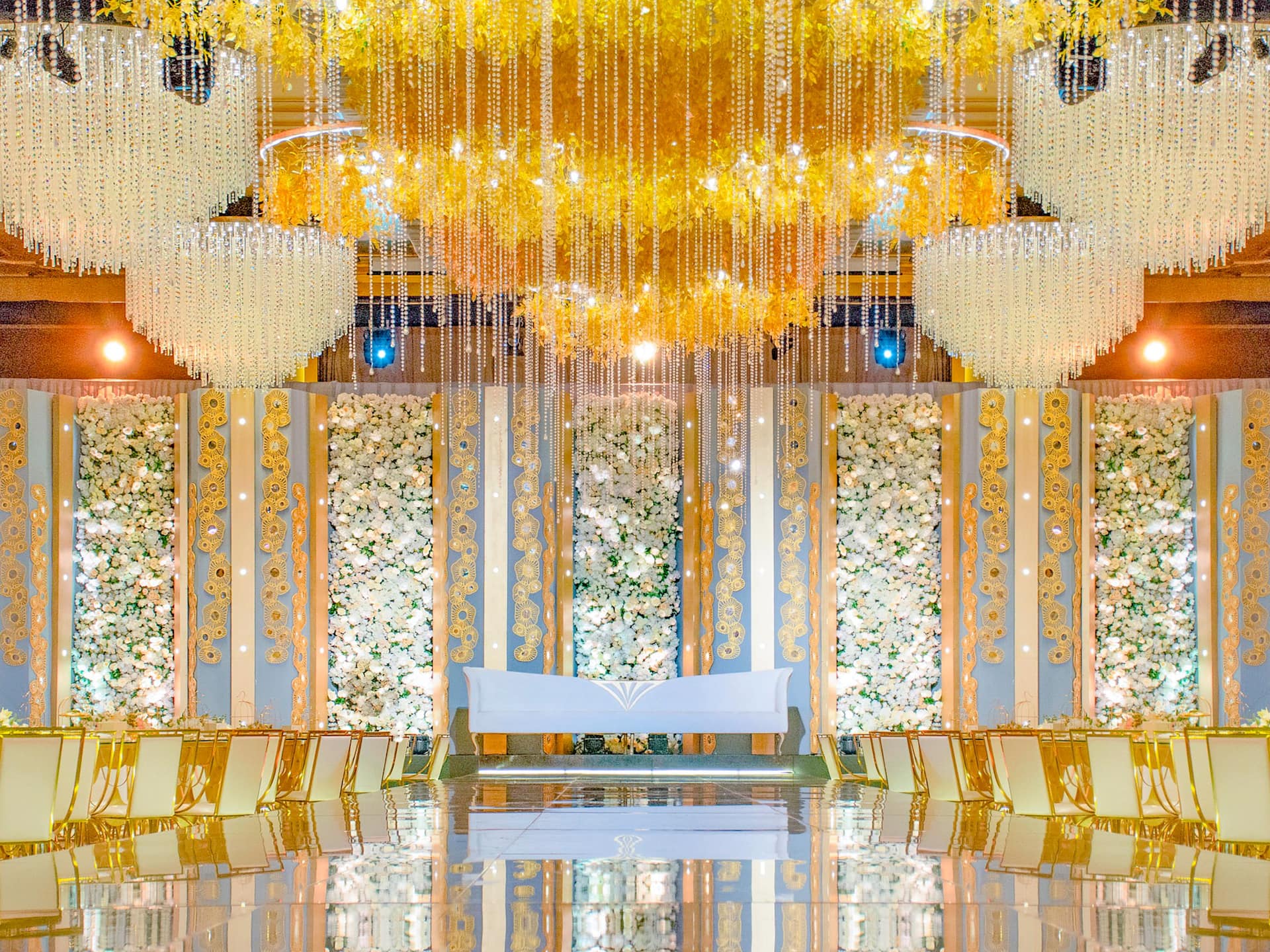 Grand Hyatt Doha Hotel & Villas Wedding Ballroom Setup Main Aisle