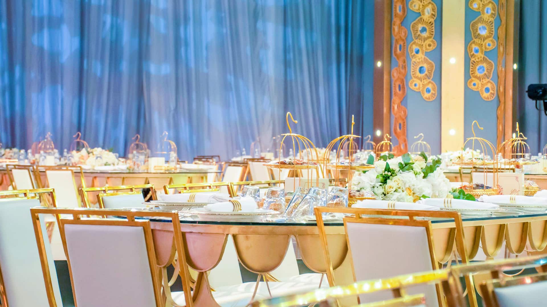 Grand Hyatt Doha Hotel & Villas Wedding Ballroom Setup Tables
