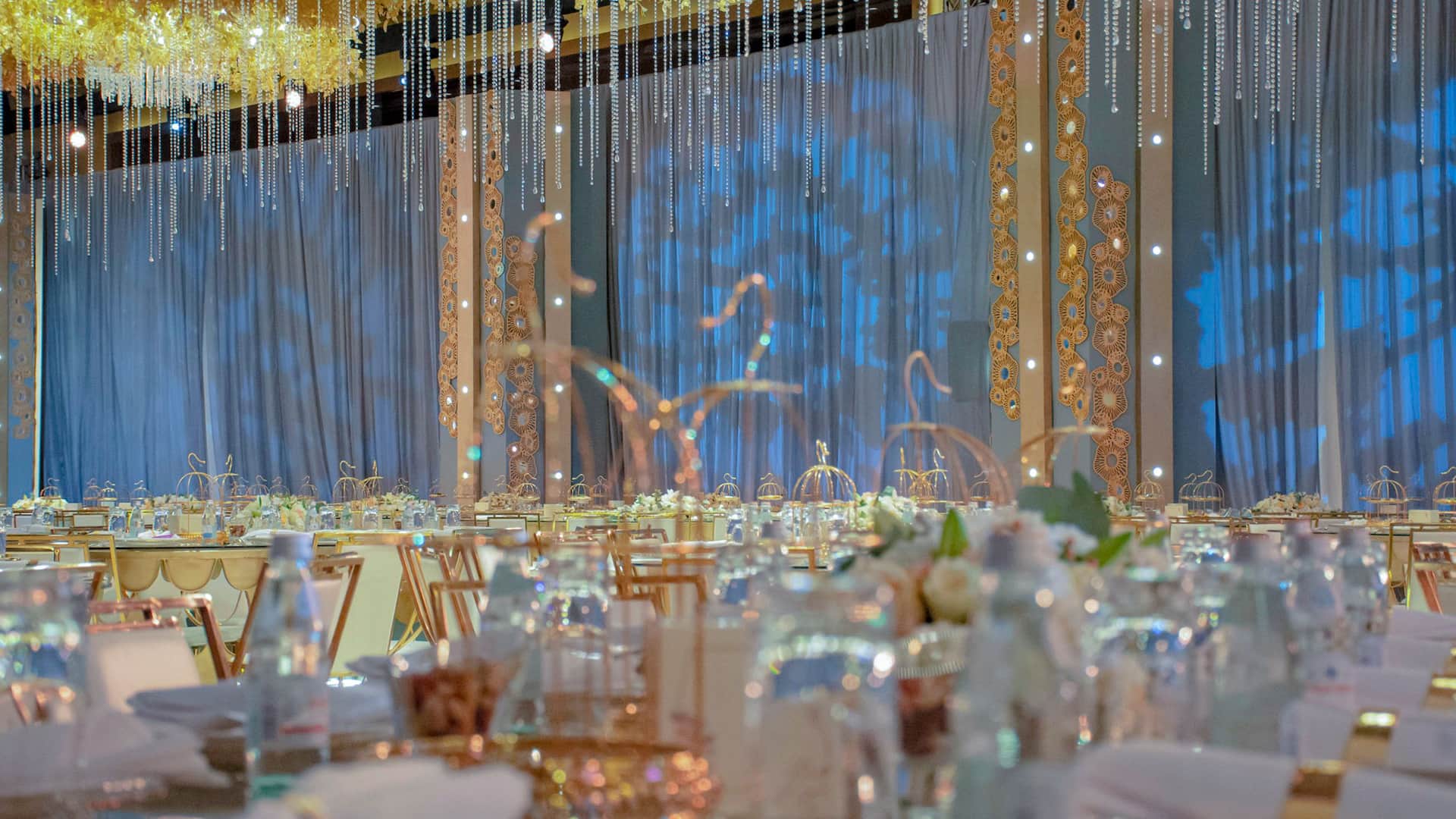 Grand Hyatt Doha Hotel & Villas Wedding Ballroom Setup Tables
